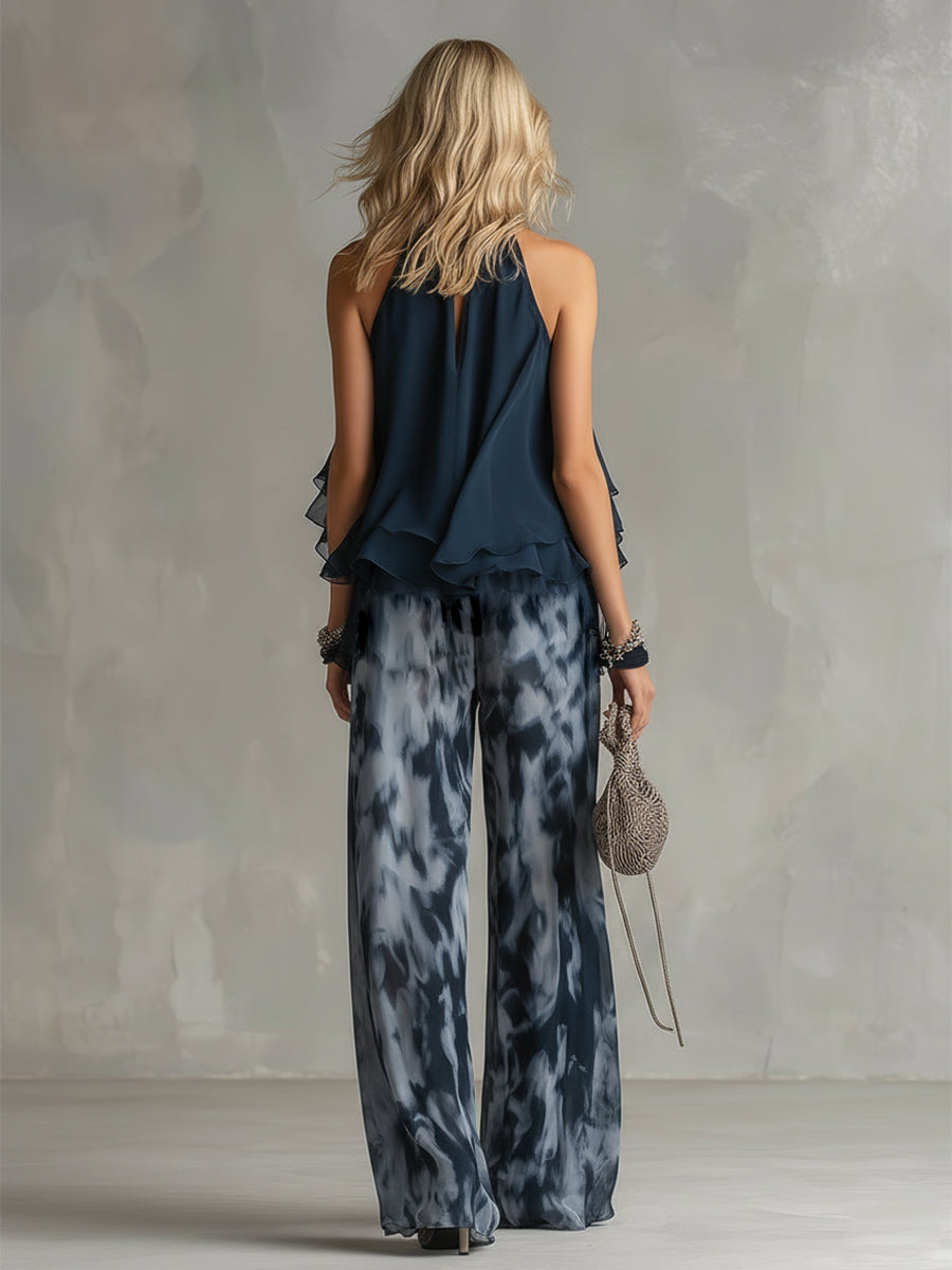 Shylla - Conjunto De Duas Peças Em Chiffon Elegante