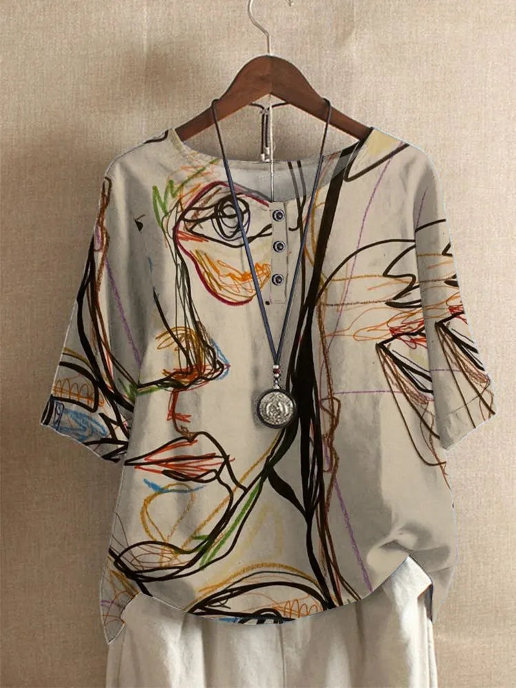 Silina - Blusa Com Estampado Abstrato