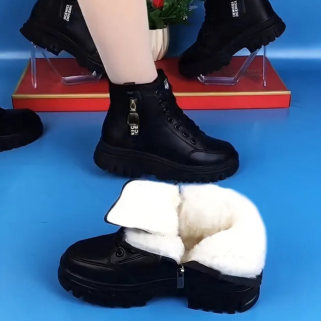 Elanor - Bota De Inverno Quente Em Pele