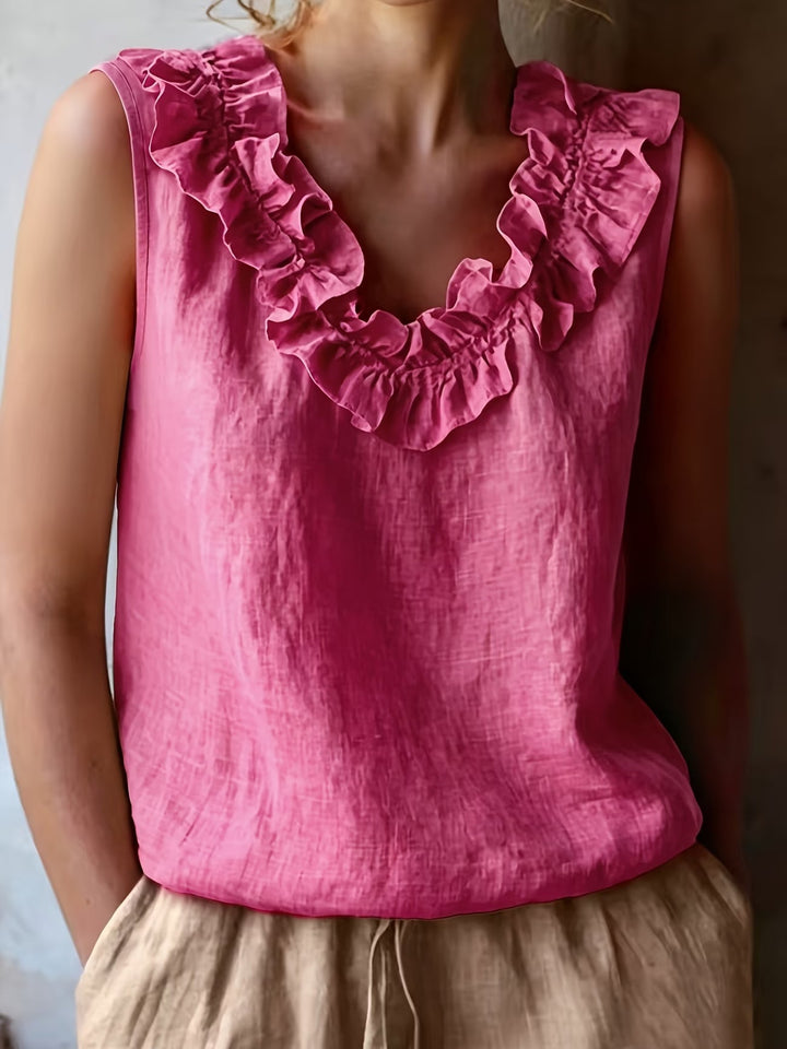 Safiya - Blusa SEM Mangas Com Decote Com Folhos