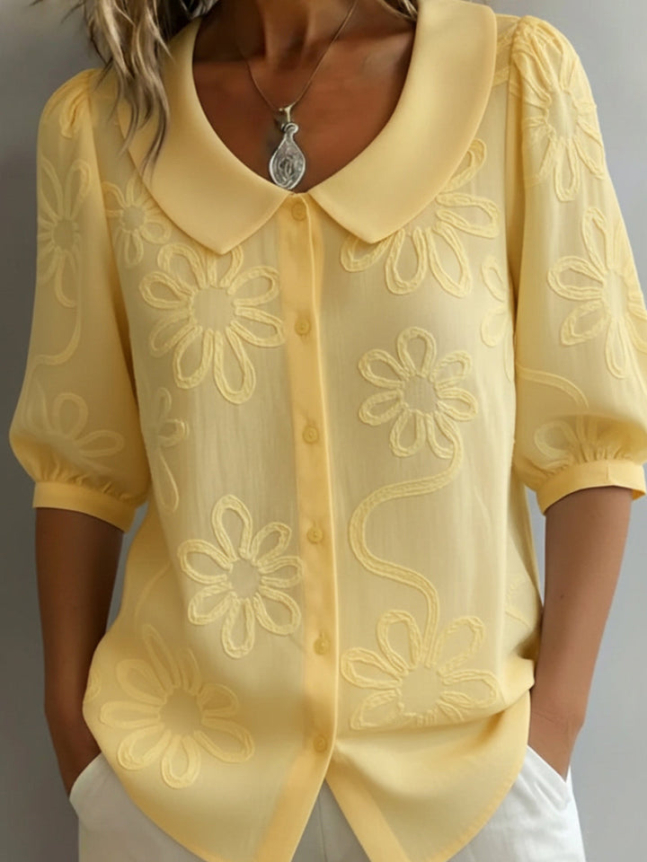 Blerta - Blusa Floral Com Elegância Natural