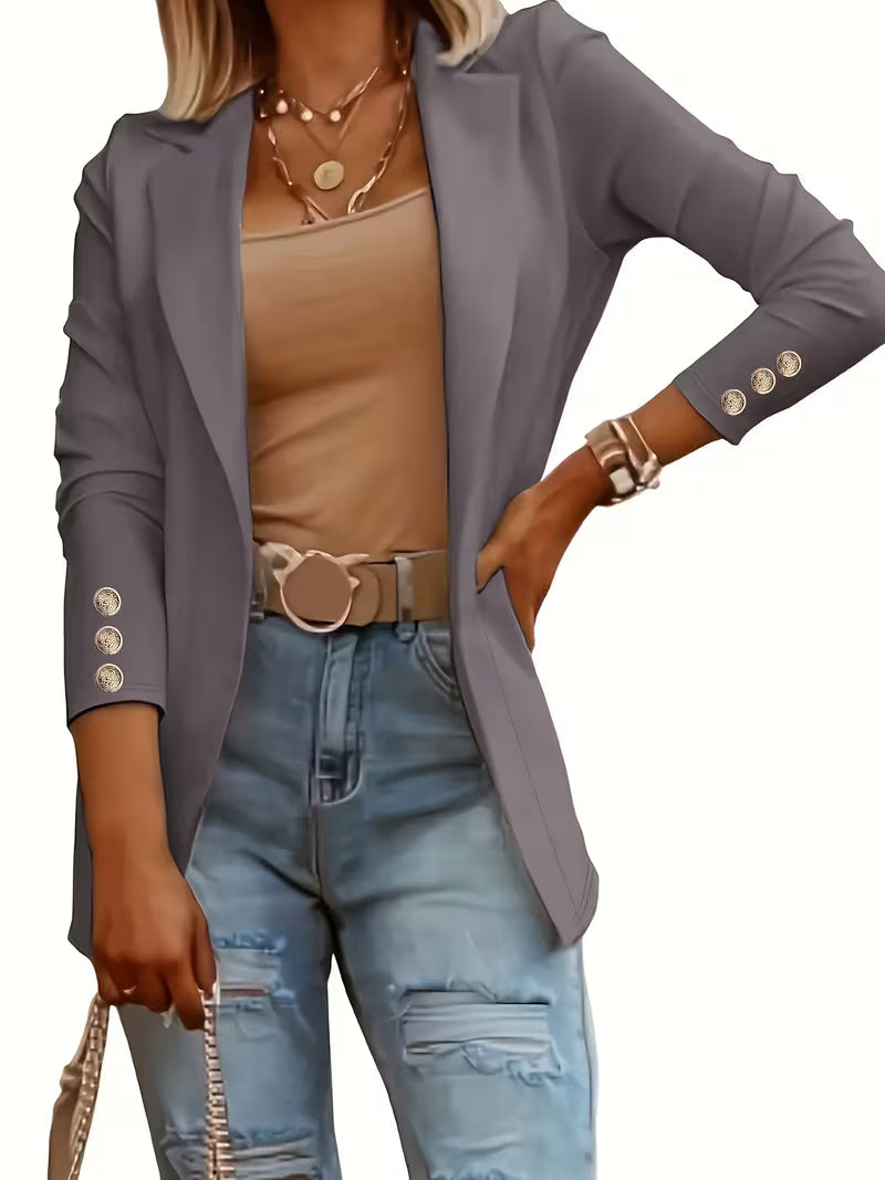 Nikia - Blazer De Manga Comprida Com Botões Decorativos