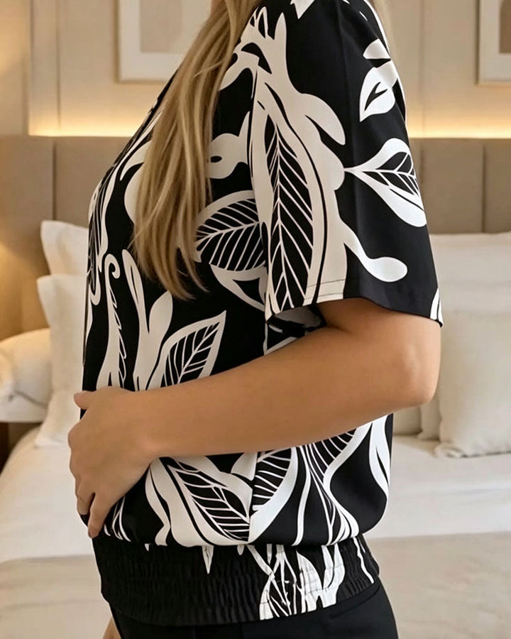 Isheba - Blusa Elegante De Manga Curta