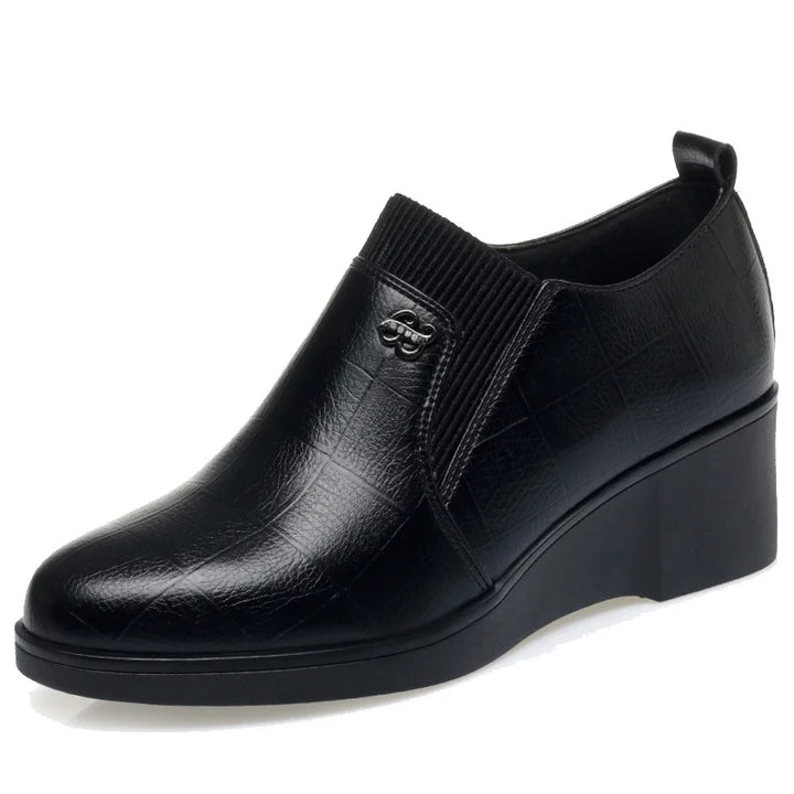 Switolina - Sapatos De Cunha Em Pele Na Moda