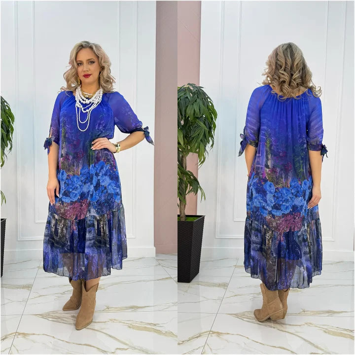 Akarsha - Vestido Elegante de Manga Curta