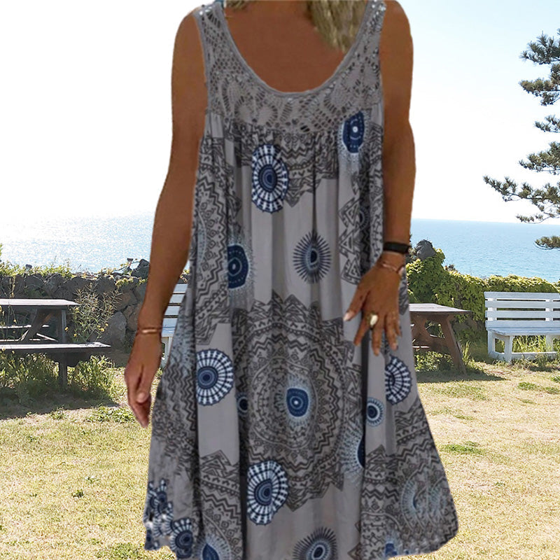 Paduch - Vestido casual de Verão sem Mangas com Estampado