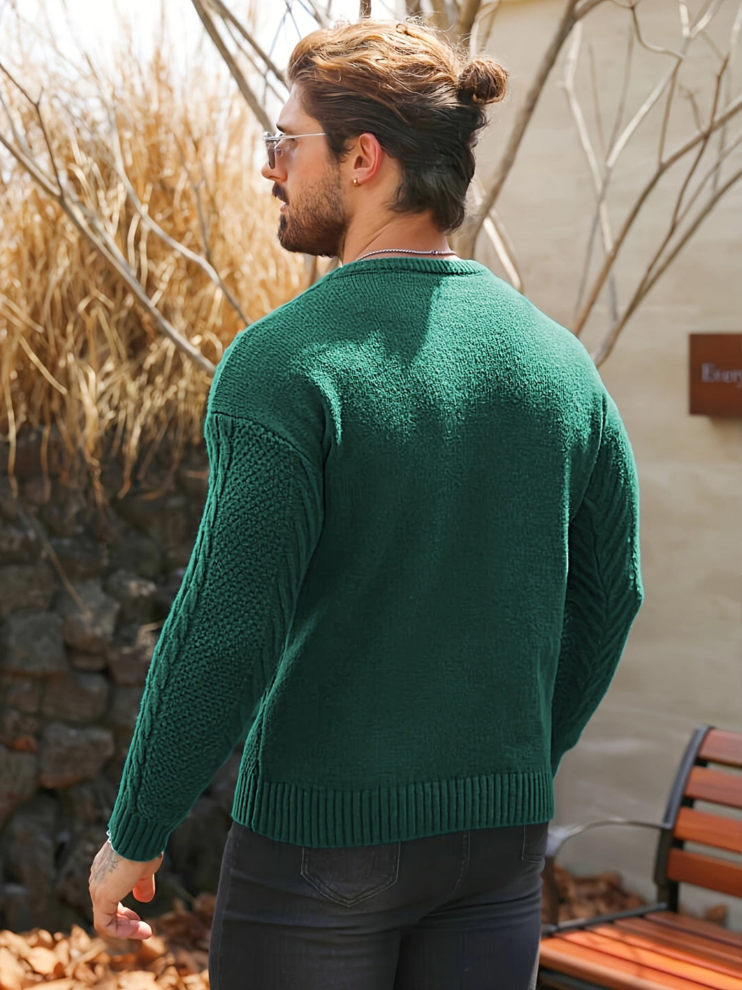 Eiduks - Camisola Clássica de Gola Redonda com Ponto Trançado