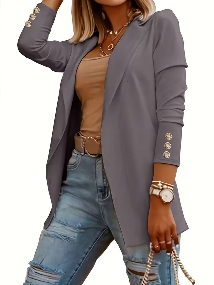 Nikia - Blazer De Manga Comprida Com Botões Decorativos