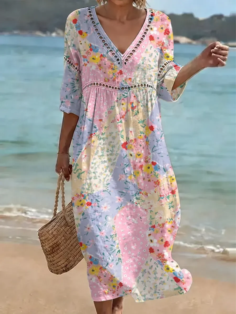 Lyanna - Vestido Floral Com Decote Em V