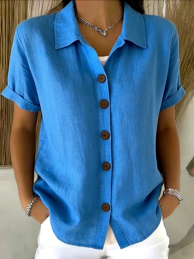 Sachini - Blusa de Manga Curta Com Botões