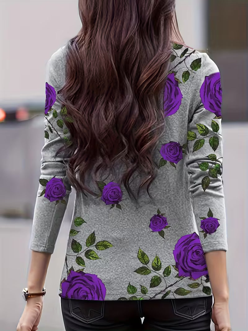 Zinie - Top Com Gola Alta E Padrão Floral