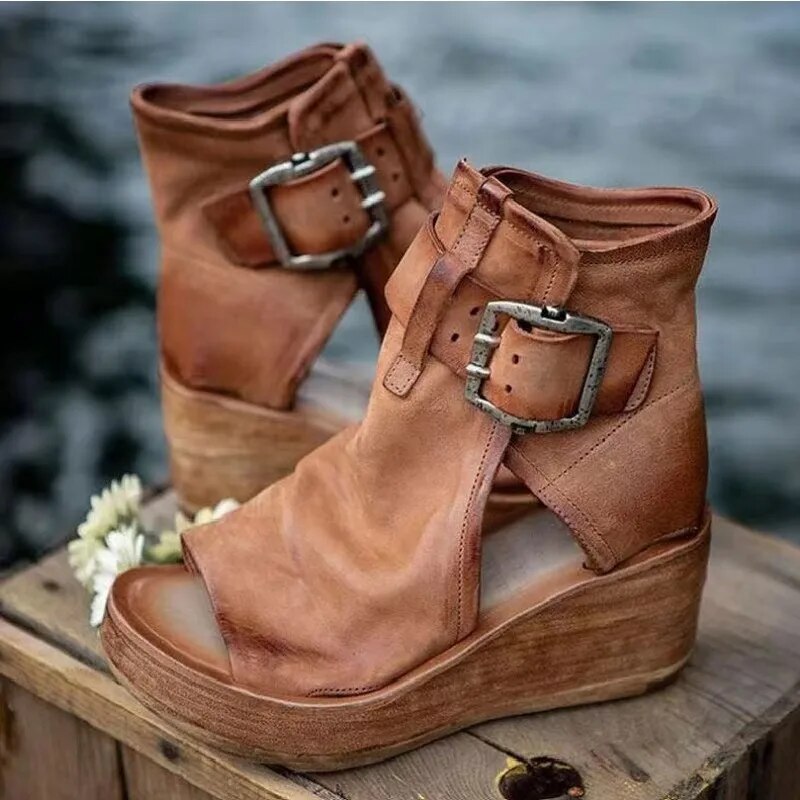Niasya - Botas De Salto Alto Com Tira e Fivela