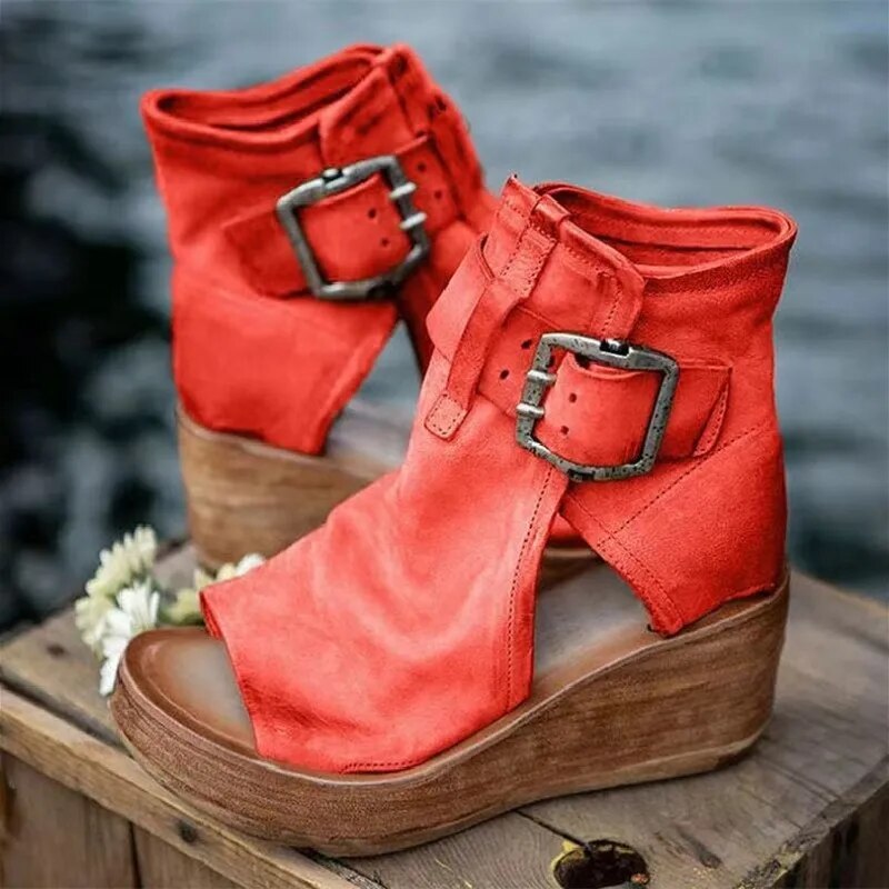 Niasya - Botas De Salto Alto Com Tira e Fivela