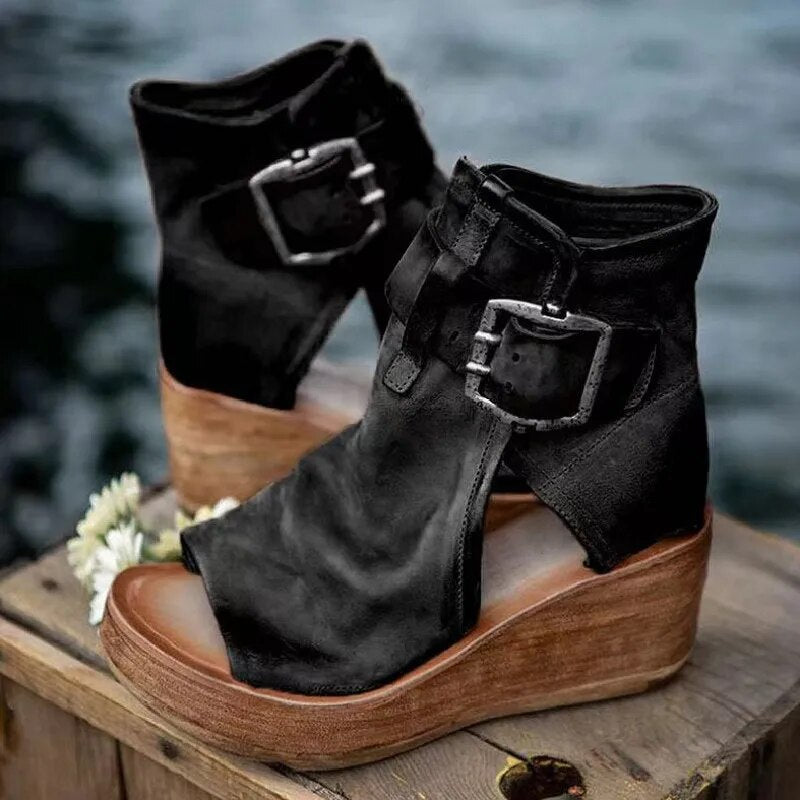 Niasya - Botas De Salto Alto Com Tira e Fivela