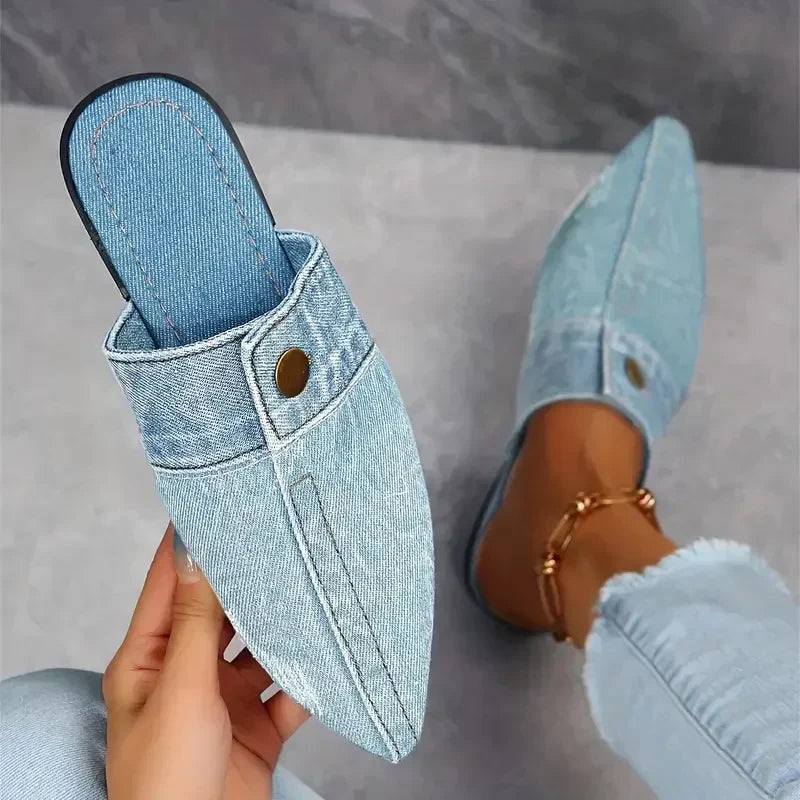Evropi - Mules de Verão com Fivela Metálica