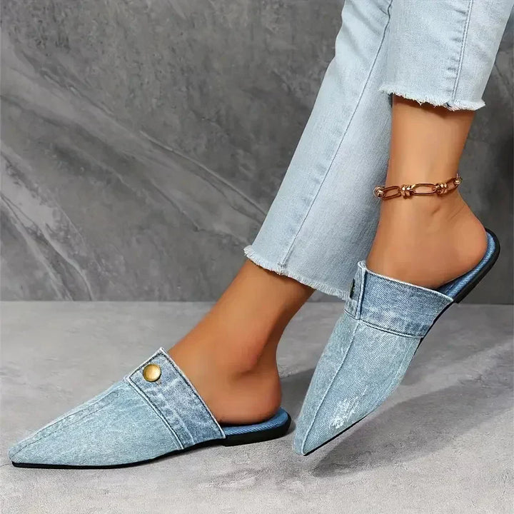 Evropi - Mules de Verão com Fivela Metálica
