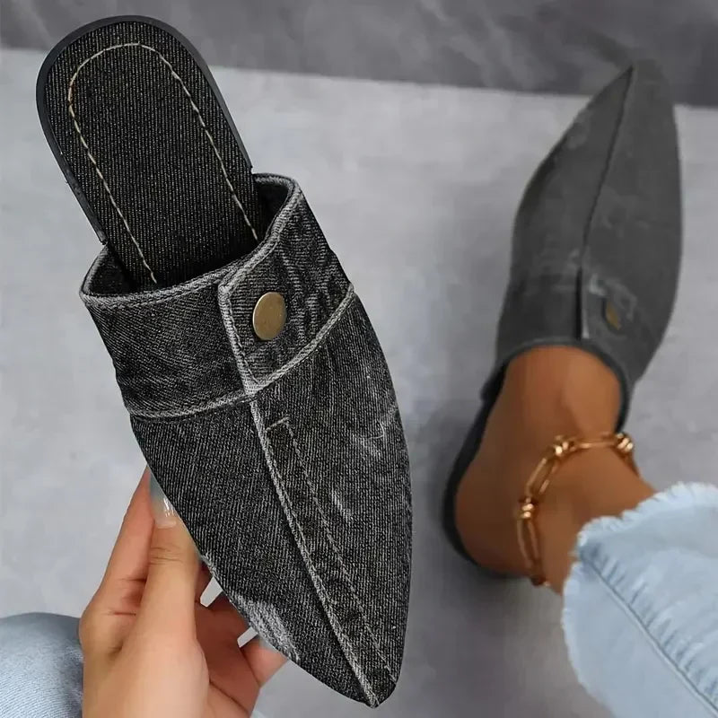 Evropi - Mules de Verão com Fivela Metálica