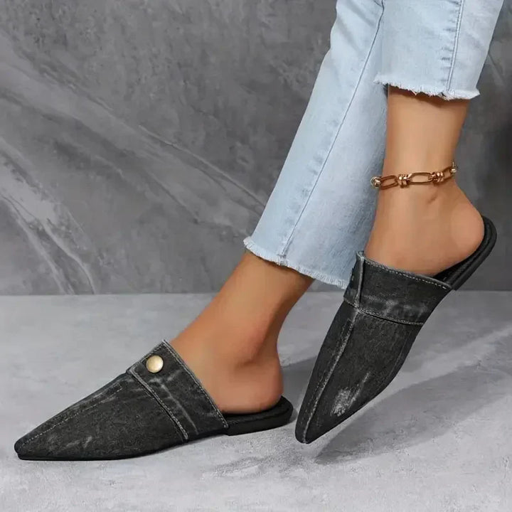 Evropi - Mules de Verão com Fivela Metálica