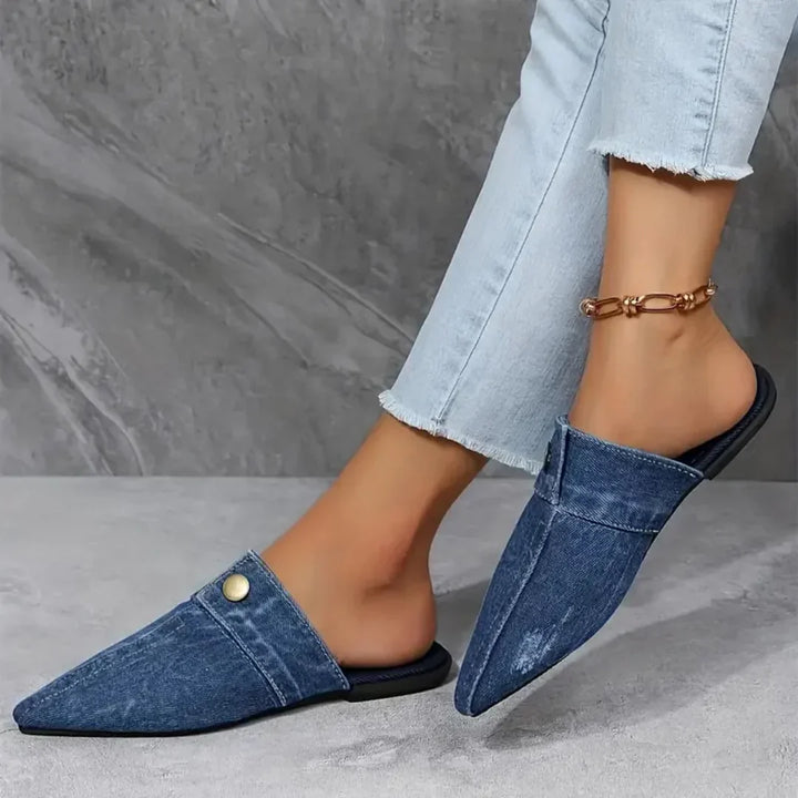 Evropi - Mules de Verão com Fivela Metálica