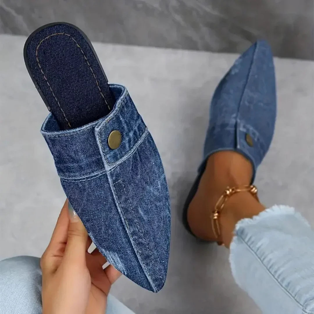 Evropi - Mules de Verão com Fivela Metálica