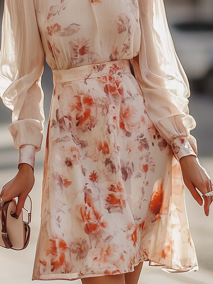 Shiella - Vestido Com Estampado Floral Plissado