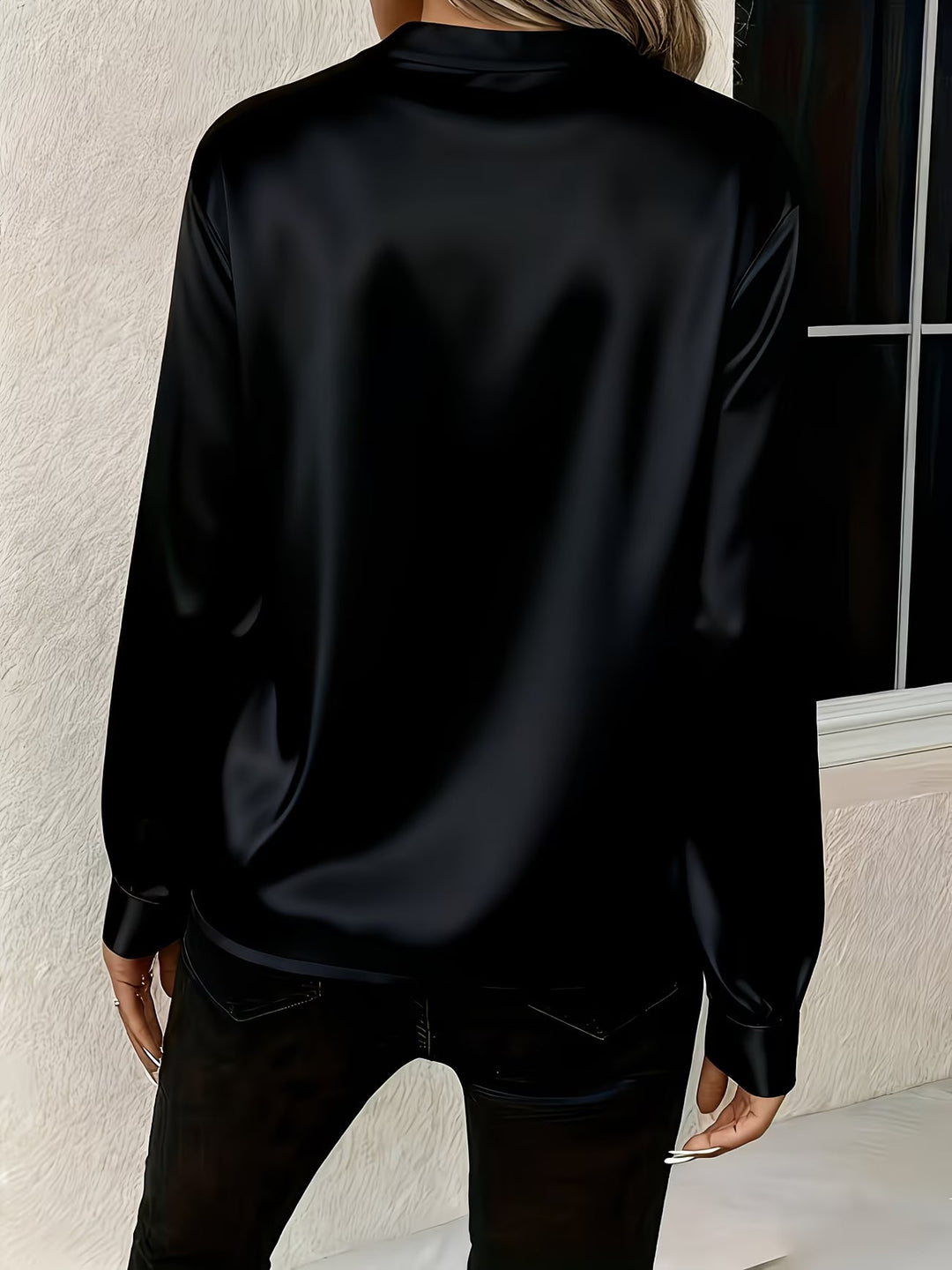 Ronika - Blusa De Manga Comprida Com Decote em V