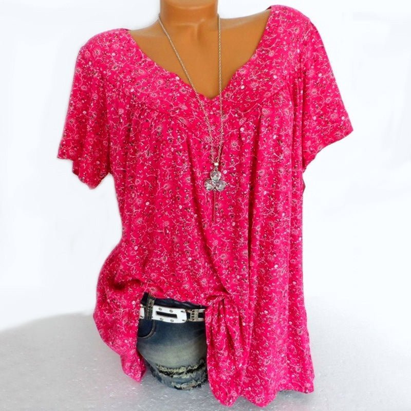 Sarita - Blusa De Manga Curta Com Estampado Floral