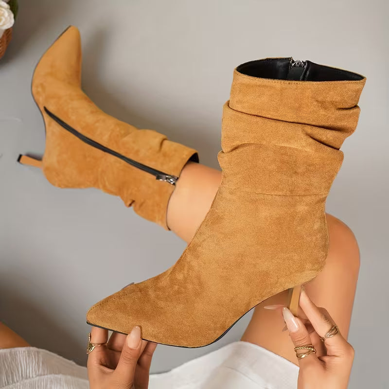 Tittana - Botas De Salto Médio Com Biqueira Pontiaguda