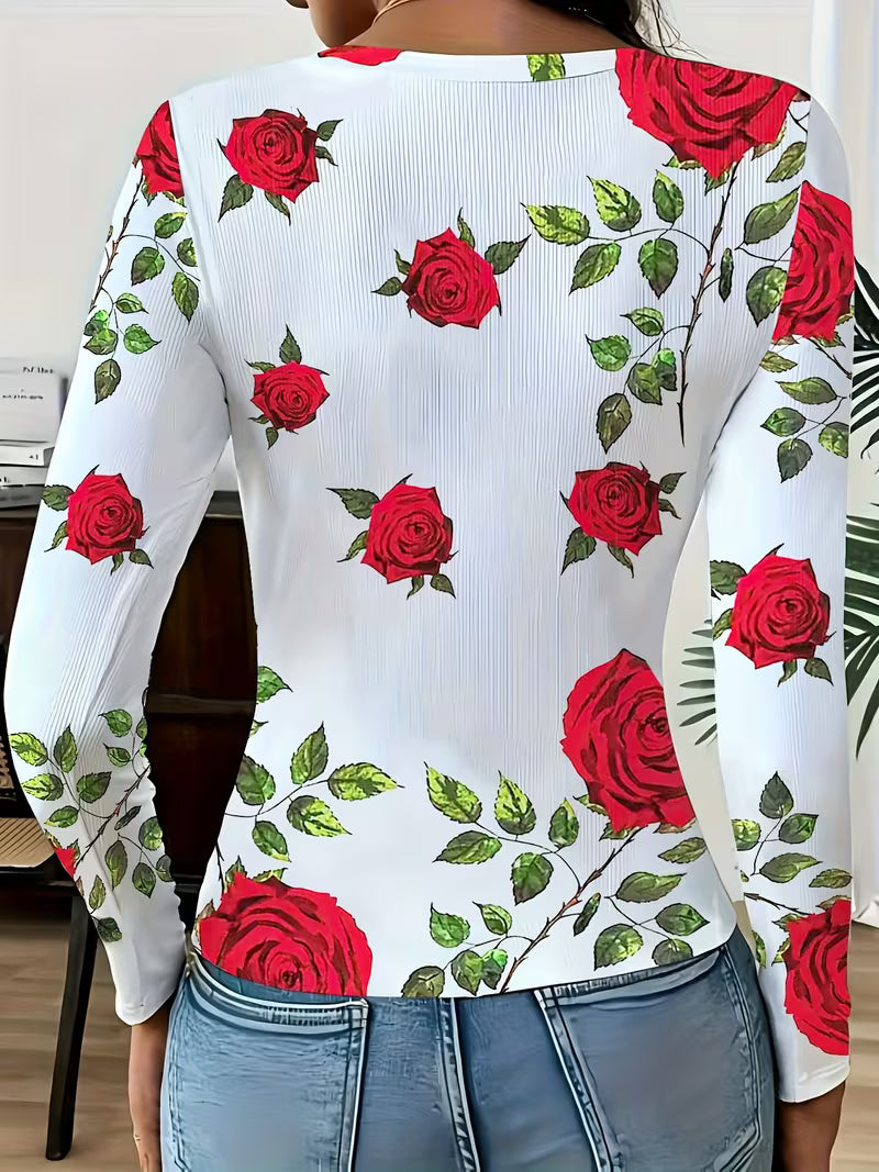 Rabiye - Top Com Estampado Floral E Decote Quadrado