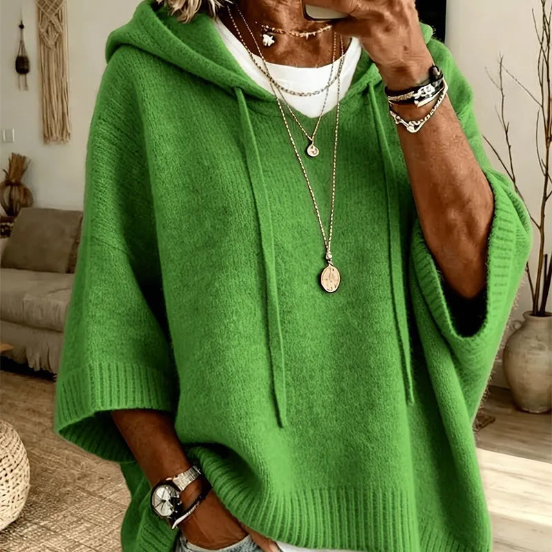 Kinala - Camisola Com Capuz De Malha Oversized Com Cordão