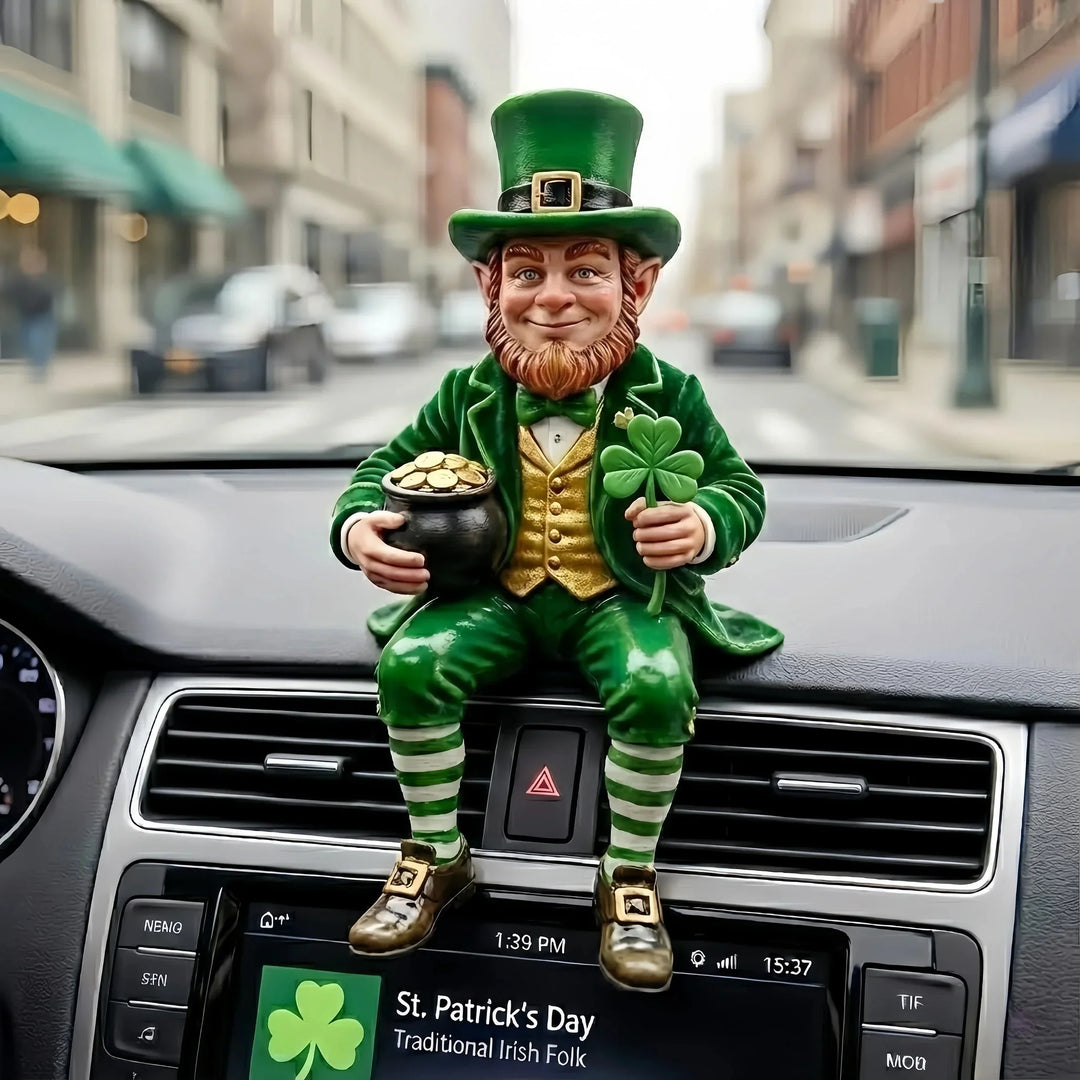 IrishFortune - Estatueta Decorativa de Duende do Dia de São Patrício
