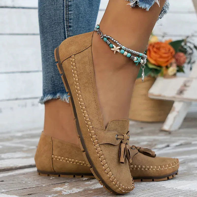 Patamon - Mocassins Confortáveis Com Laços Vintage Suaves
