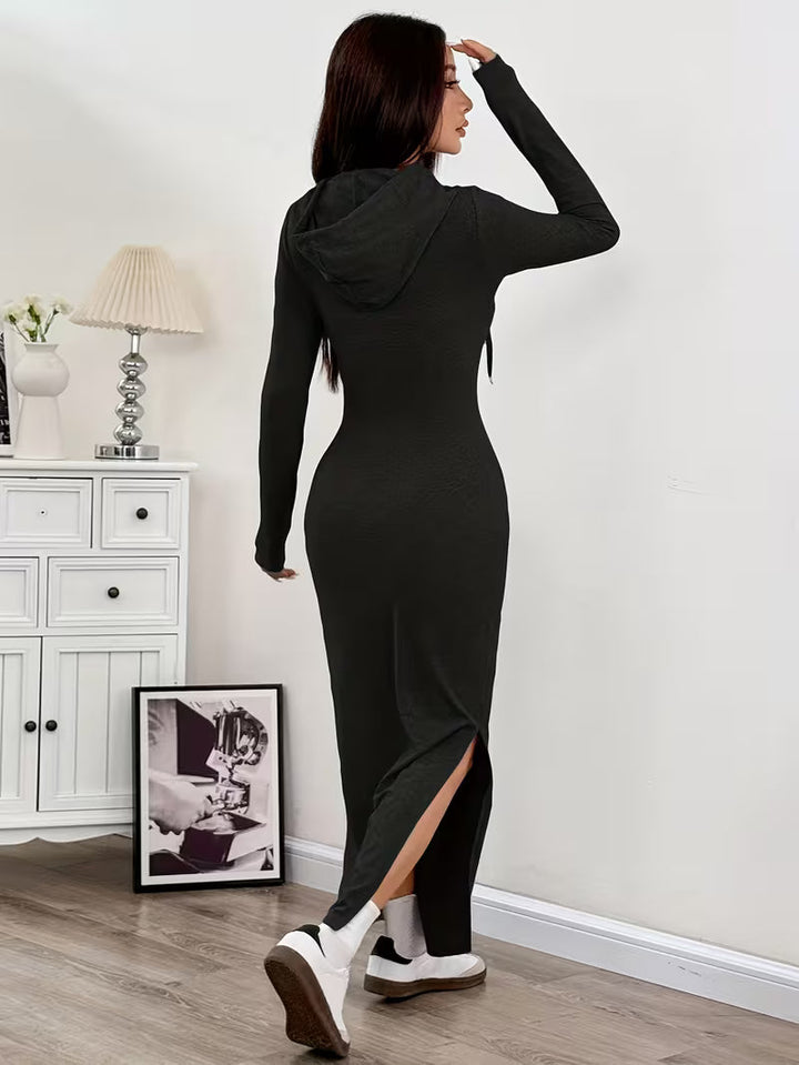 Dahye - Vestido Maxi De Manga Comprida Com Capuz