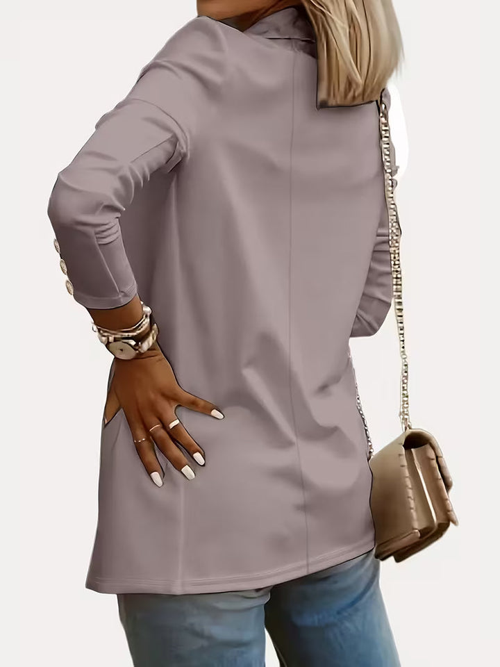 Nikia - Blazer De Manga Comprida Com Botões Decorativos