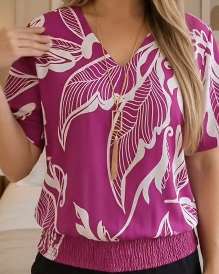 Isheba - Blusa Elegante De Manga Curta