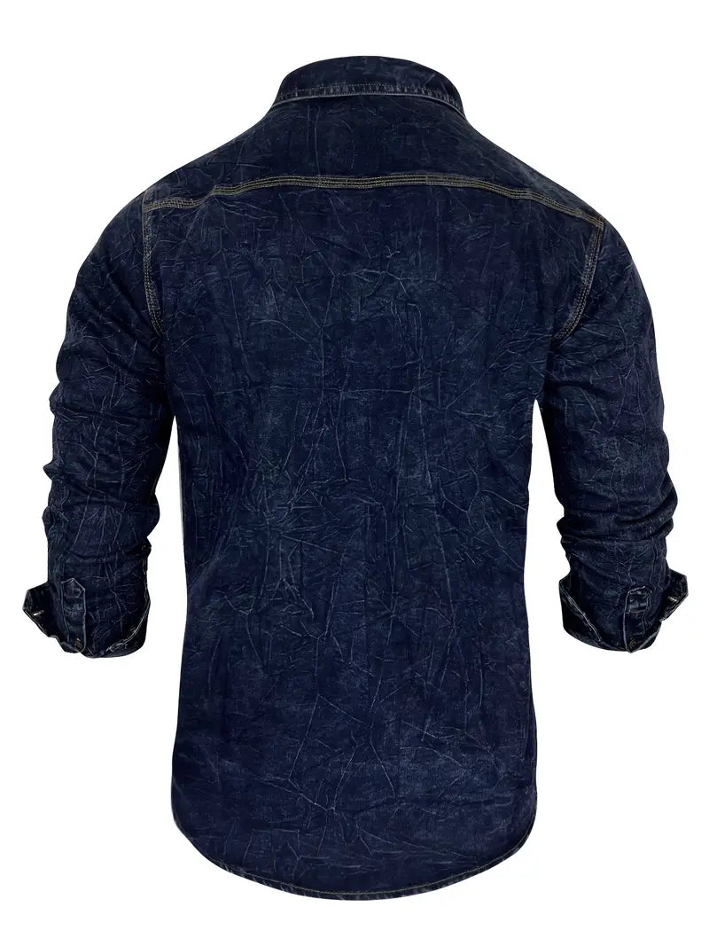 Angelo - Camisa de Ganga com Bolsos Frontais com Botões