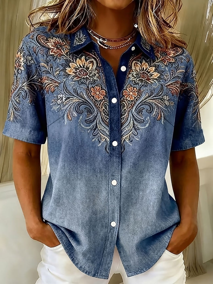 Marcelena - Camisa Casual De Manga Curta Com Botões