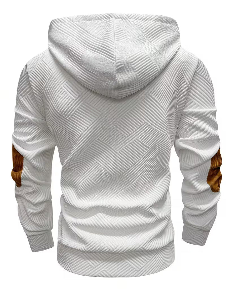 Alejandro - Camisola Com Capuz Texturada e Remendos Contrastantes Nos Cotovelos