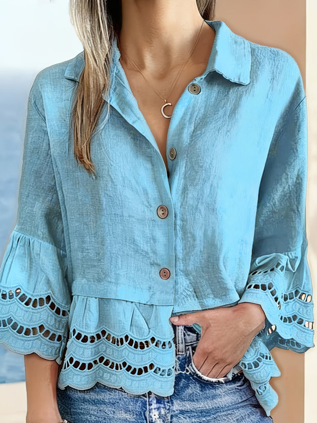 Solenn - Blusa Elegante Com Botões