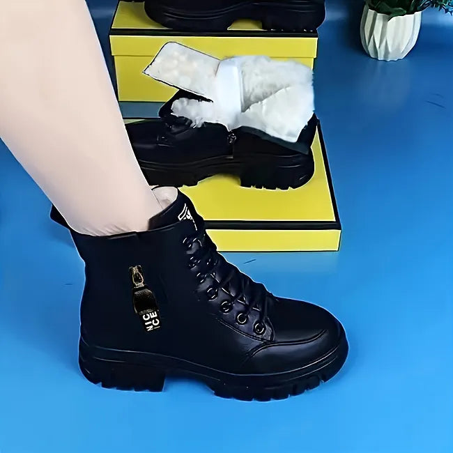 Elanor - Bota De Inverno Quente Em Pele