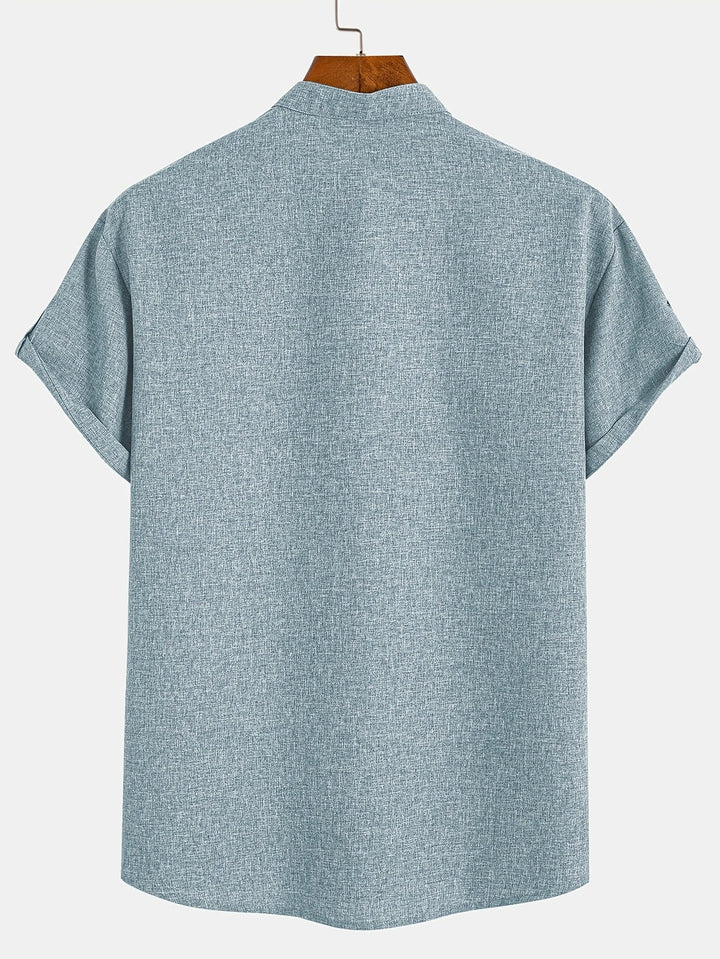 Samuelson - Camisa Elegante De Manga Curta Com Gola