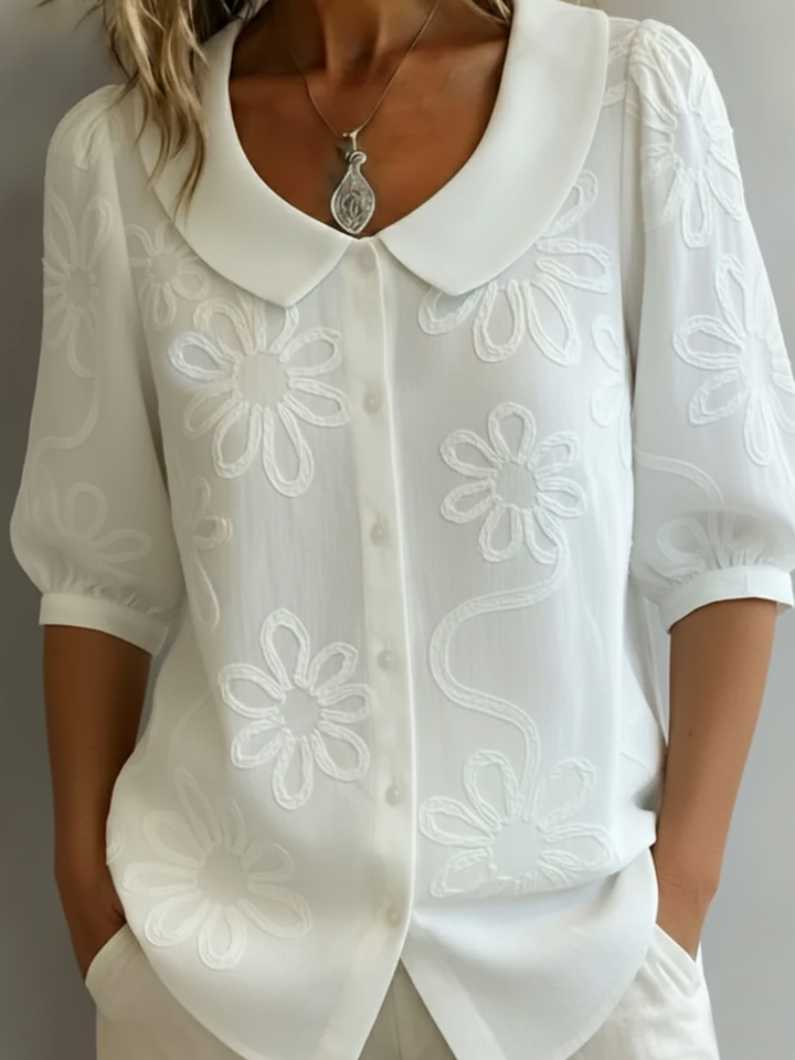 Blerta - Blusa Floral Com Elegância Natural