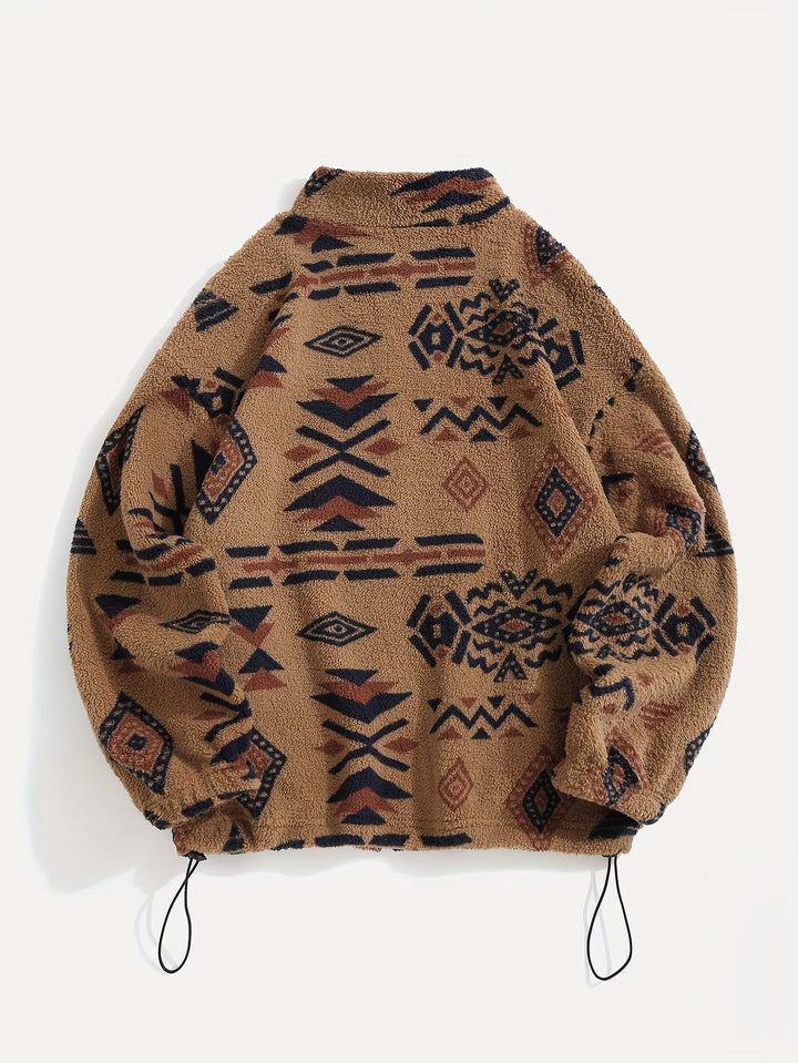 Esra - Long Sleeve Geometric Print Jacket