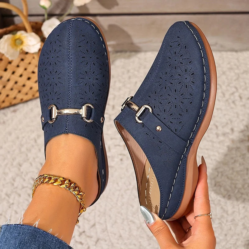 Hailen - Mules Casuais Com Padrão Floral e Sem Atacadores