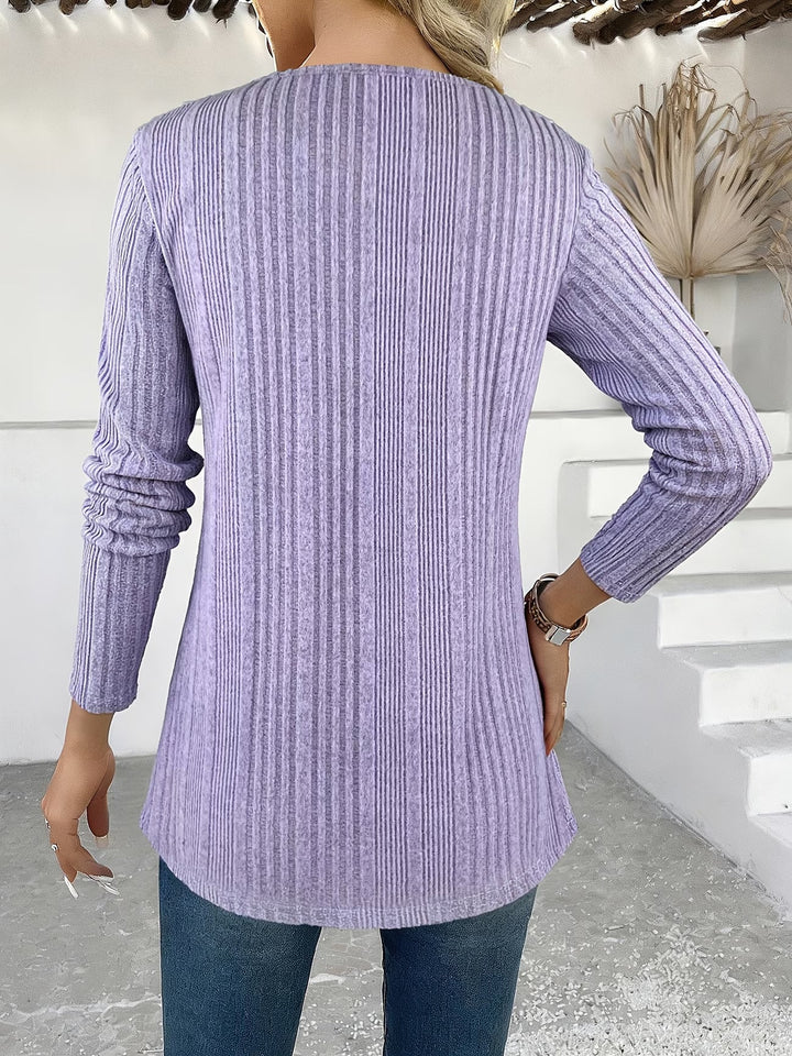 Lizeth - Camiseta De Manga Comprida Com Gola Redonda