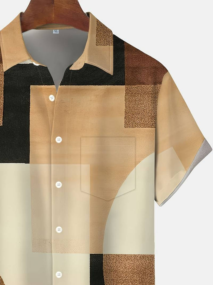 Boucher - Camisa De Manga Curta Com Estampado Geométrico Vintage E Botões
