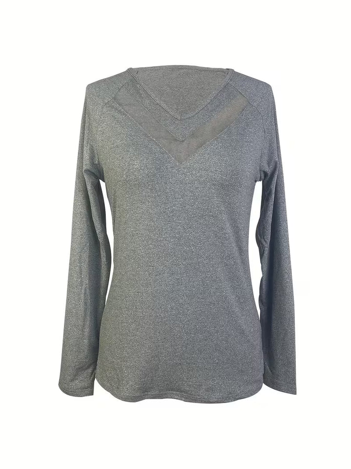 Mesha - Camisola De Manga Comprida Com Decote Em V E Inserção Em Malha