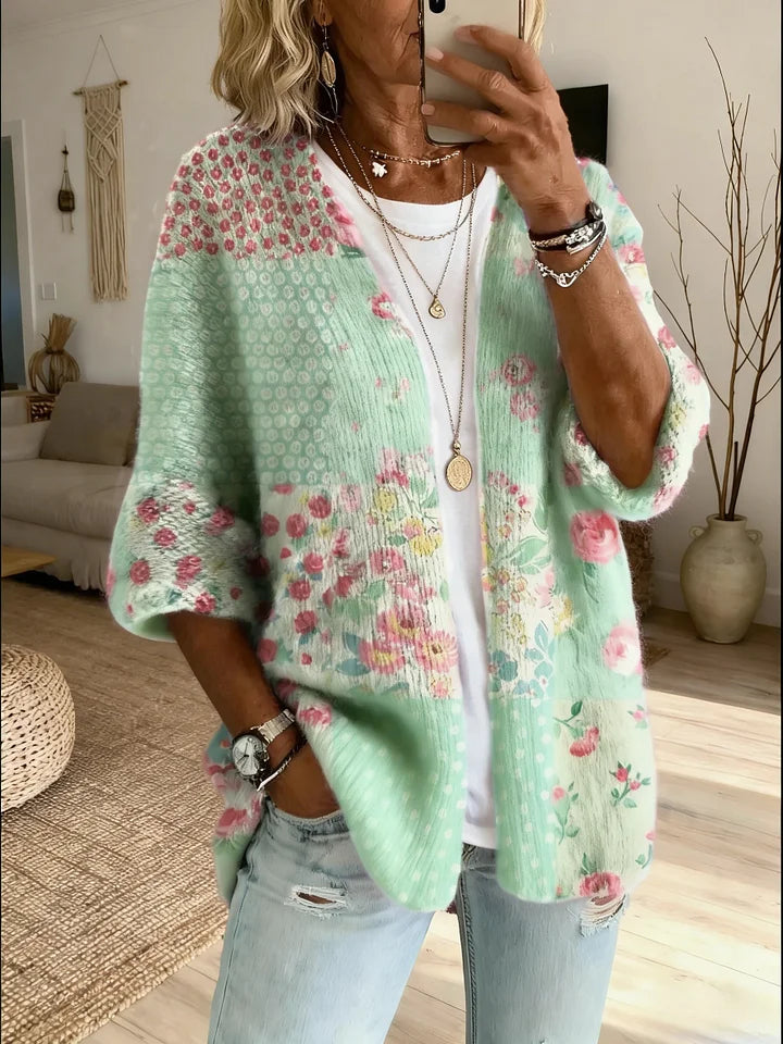 Stevena - Camisola Com Padrão Floral Elegante