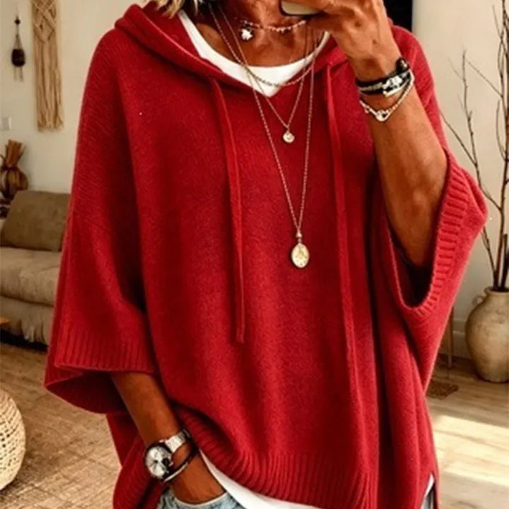 Kinala - Camisola Com Capuz De Malha Oversized Com Cordão