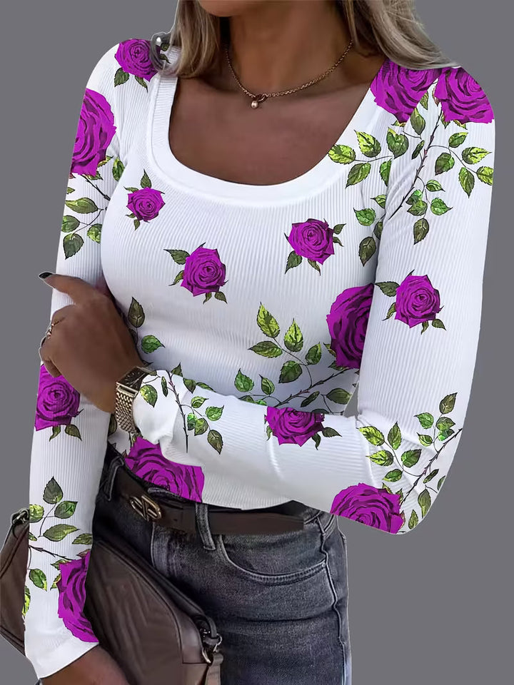 Rabiye - Top Com Estampado Floral E Decote Quadrado
